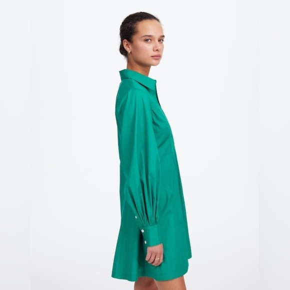 NWT Madewell Seamed Long-Sleeve Mini Shirtdress in Poplin - Picture 3 of 10